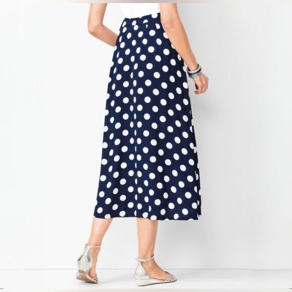 Talbots Navy Dotty Print Midi Skirt - Picture 3 of 15